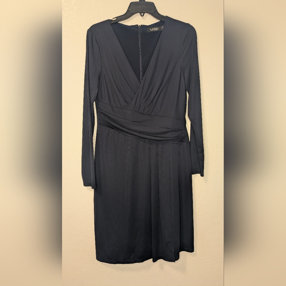 Lauren Ralph Lauren Navy Long Sleeve Dress - Picture 1 of 6